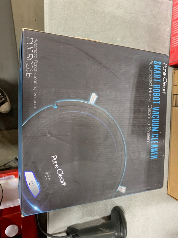 Photo 1 of SereneLife Robot Automatic Vacuum Cleaner - Upgraded Lithium Battery 90 Min Run Time - Bot Self Detects Stairs Pet Hair Allergies Friendly Home Cleaning for Carpet Hardwood Floor - PUCRC26B, Black