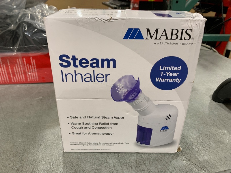 Photo 1 of MABIS Facial Steamer, Steam Inhaler, FSA Eligible, Vaporizer or Vocal Steamer with Aromatherapy Diffuser and Soft Face Mask for Cleansing, Sinus Pressure, Congestion, Colds and Cough, 25mL