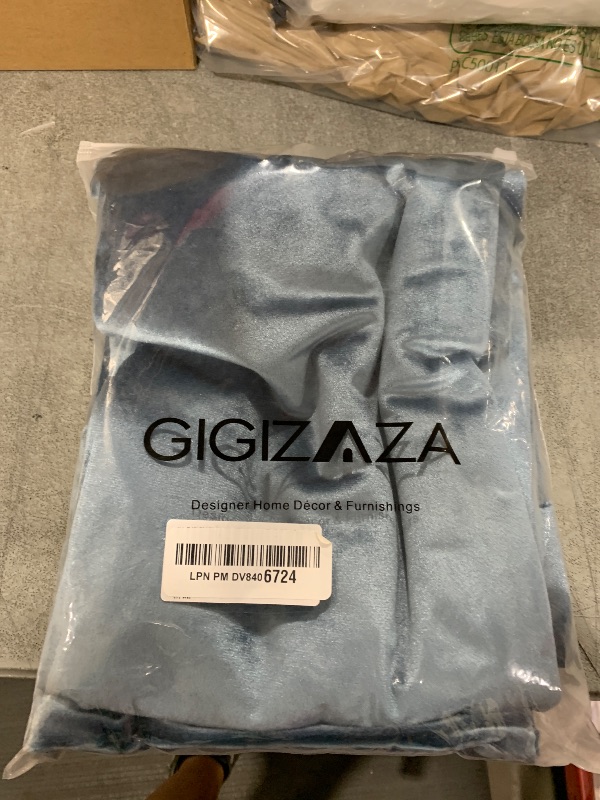 Photo 1 of GIGIZAZA Decorative Throw Pillow Covers 26x26,Set of 2 Stone Blue Square Couch Pillow Covers,Velvet Sofa Boho Cushion Pillows