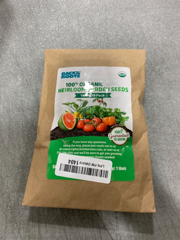 Photo 1 of Back to the Roots Heirloom Organic, Non-GMO & USA Grown Seeds, 30ct Herb, Fruit, and Veggies, Assortment May Vary, Guaranteed to Grow