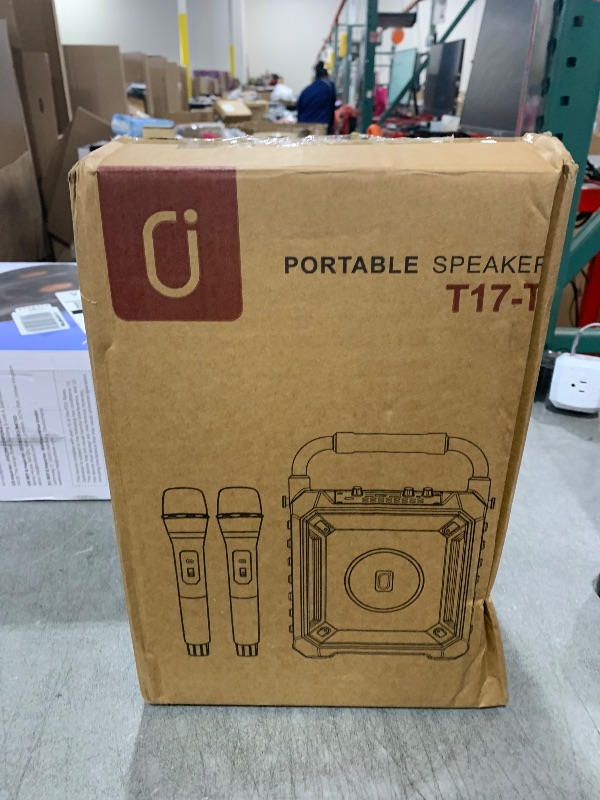 Photo 1 of HWWR Karaoke Machine for Adults & Kids, Portable Bluetooth Karaoke Speaker with 2 Microphones & DJ Lights for Home Party Outdoor, Karaoke Microphone Wireless PA System Supports USB/AUX-in/REC