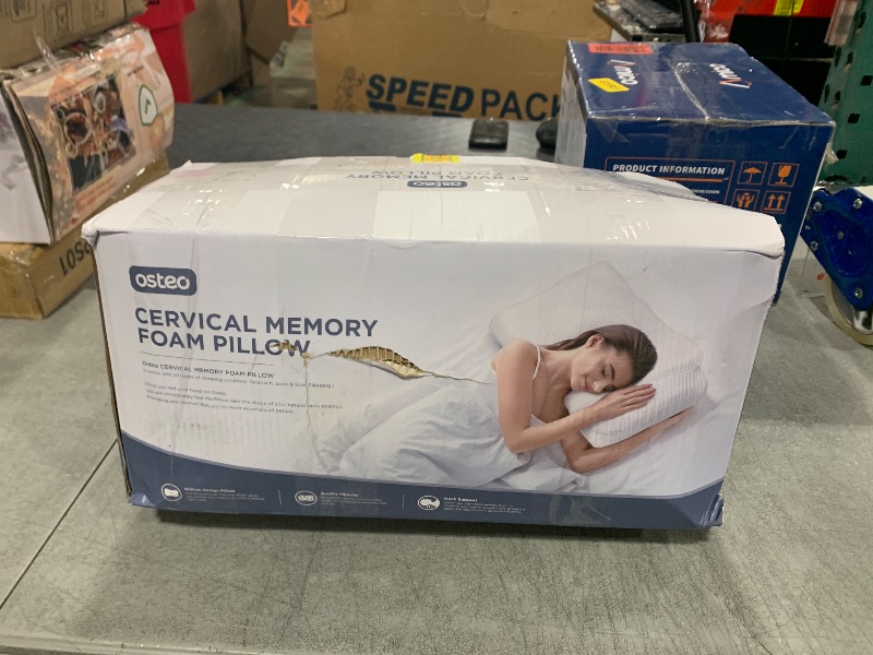 Photo 1 of Osteo Cervical Pillow for Neck Pain Relief, Hollow Design Odorless Memory Foam Pillows with Cooling Case, Adjustable Orthopedic Bed Pillow for Sleeping, Support for Side Back Sleepers