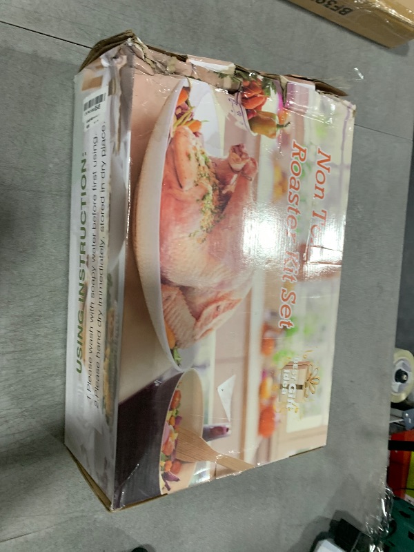 Photo 1 of E-far Roasting Pan with Racks, Large Stainless Steel Turkey Roaster with V-Shaped & Cooling Rack for Oven, 16 Inch Nonstick Deep Broiler Pan with Handles for Baking Chicken Lasagna Meat, Heavy Duty