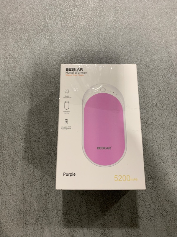 Photo 1 of BESKAR Rechargeable Hand Warmer, Electric Hand Heater, Double-Sided Heating, USB Quick Charge, Portable Pocket Hand Warmer for Outdoor, Golf, Raynauds