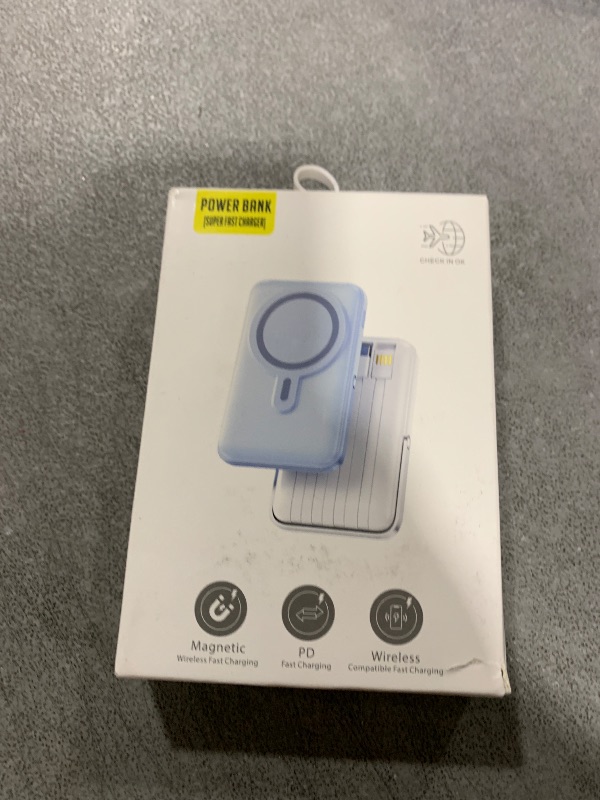 Photo 1 of TXQX Wireless Portable Charger 10000mAh, Magnetic Power Bank with Built-in Cables LED Display,Mag-safe Battery Pack with Stand 22.5W PD Fast Charging for iPhone 16/15/14/13/12/Pro/Mini/Pro Max (Black)