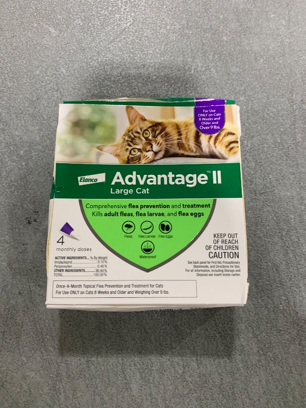 Photo 1 of Advantage II Large Cat Vet-Recommended Flea Treatment & Prevention | Cats Over 9 lbs. | 4-Month Supply