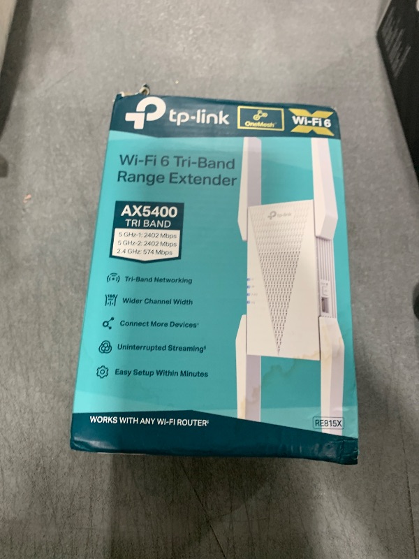 Photo 1 of TP-Link AX5400 WiFi 6 Range Extender with Ethernet Port | Internet Signal Booster for Home | Tri-Band Wireless Repeater Amplifier | Built In Access Point Mode | APP Setup | OneMesh Compatible (RE815X)