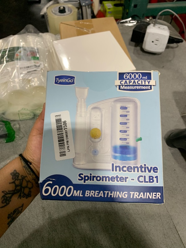 Photo 1 of Incentive Spirometer Adult, Lung Exerciser Device, Breathing Trainer - 6000ML Inhale Volume Measurement, Equipped with Ball Flow Rate Indicator & Scale Indicator