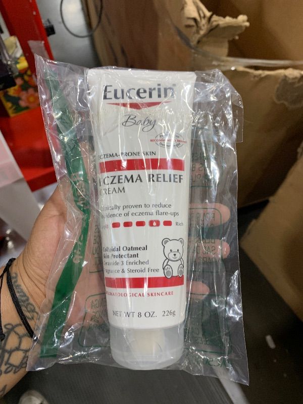 Photo 1 of Eucerin Baby Eczema Relief Body Cream, Fragrance Free Baby Eczema Cream with Colloidal Oatmeal, Ceramide-3 and Licorice Root Extract, 8 Oz Tube