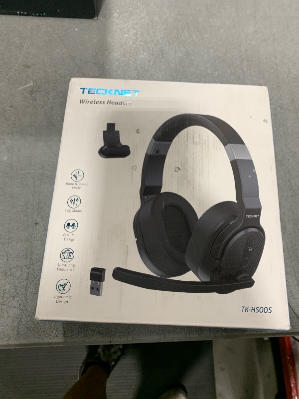 Photo 1 of TECKNET Bluetooth Trucker Headset, Single and Dual Ear Wireless Headset with Mic for Work Noise Cancelling, 50Hrs 3 EQ Music Modes Trucker Bluetooth Headphones for PC, Drivers, Office, Call Center
