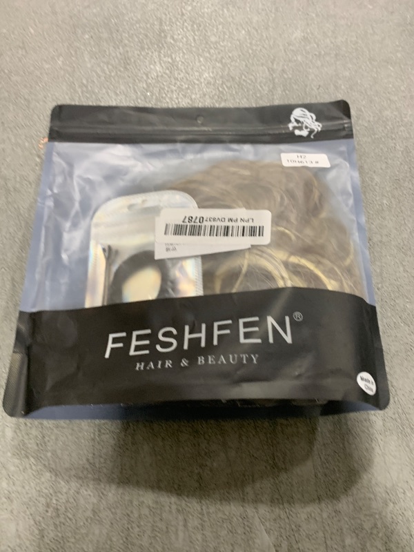 Photo 1 of FESHFEN Messy Bun Hair Piece - Elastic Wavy Curly Hair Bun Scrunchies Extensions Synthetic Chignon Hairpieces for Women Girls, Golden Brown & Bleach Blonde 1 PCS