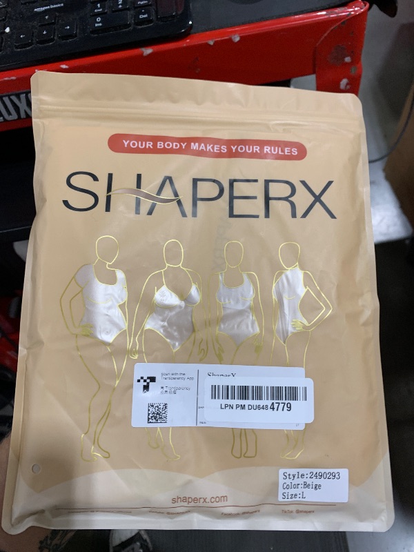Photo 1 of SHAPERX Shapewear for Women Tummy Control Open Bust Thigh Slimmer Body Shaper, SZ2490293-Beige-L