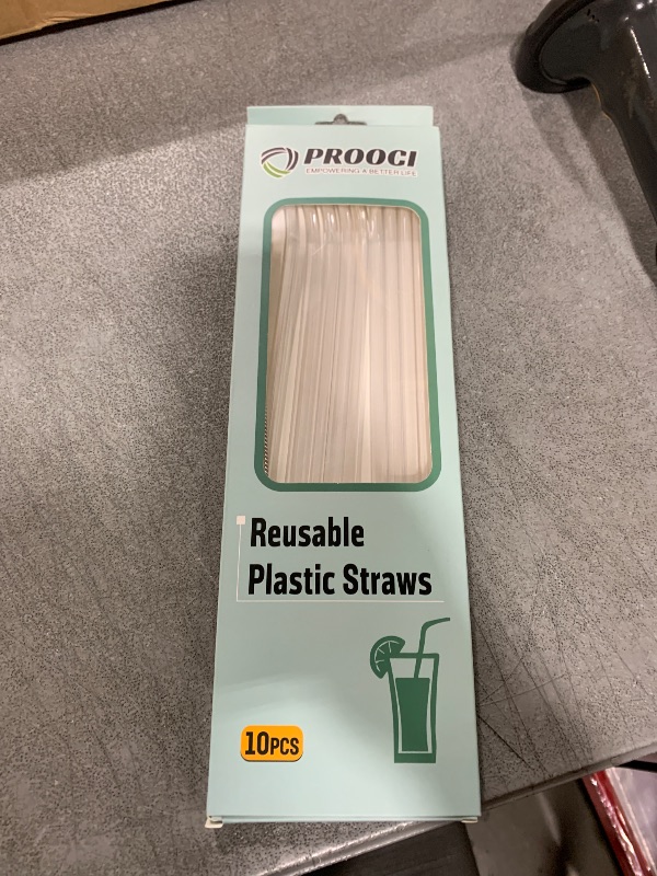 Photo 1 of PROOCI 12" Reusable Straws forYeti 30oz-40oz Cup Tumbler, 10-Pack Long Plastic Straws with Cleaning Brush, Clear Bend Replacement Straw for Drinking Smoothie, Milkshake | Food Grade Tritan
