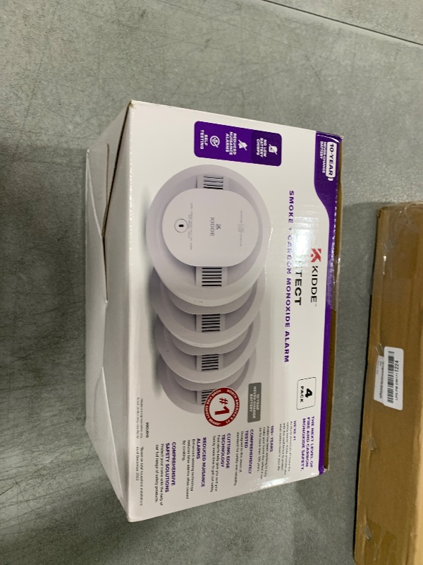 Photo 1 of Kidde  & Carbon Monoxide Detector, 10-Year Battery Powered, LED Warning Light Indicators, 4 Pack