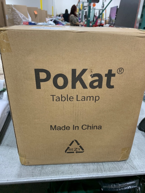 Photo 1 of PoKat 23" Modern Ceramic Table Lamp Set of 2 for Living Room White Desk Lamps for Bedroom Farmhouse Bedside Nightstand Bedside Lamp End Table Lamps Beige