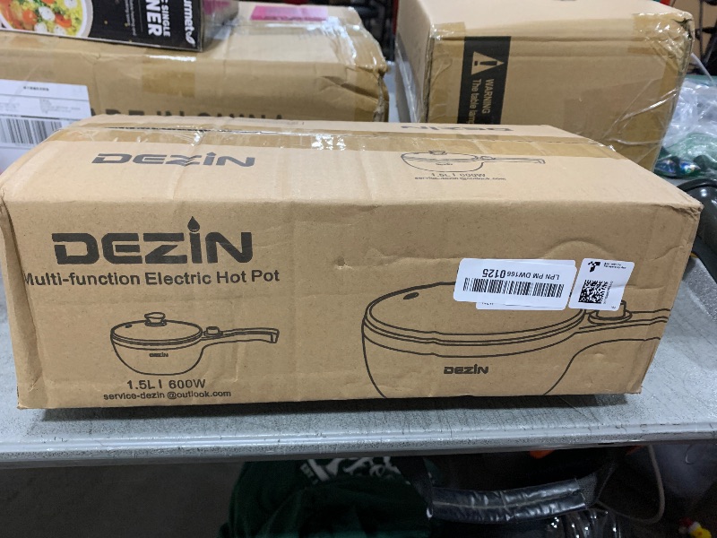 Photo 1 of Dezin Hot Pot Electric Upgraded, Non-Stick Sauté Pan, Rapid Noodles Electric Pot, 1.5L Mini Portable Hot Pot for Steak, Egg, Fried Rice, Ramen, Oatmeal, Soup with Power Adjustment