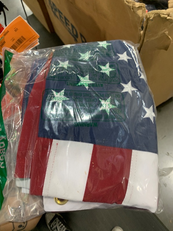 Photo 1 of Homissor 100% Cotton Flag American Flags 2.5x4 Ft New Cotton USA Flag Heavy Duty Outdoor Fade Resistant Embroidered Stars