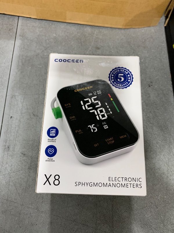 Photo 1 of Automatic Blood Pressure Monitor: X8 Digital Blood Pressure Machine Upper arm for Home use with Adjustable BP Cuff(8.7-16.5") - Large Backlit Display (Black)