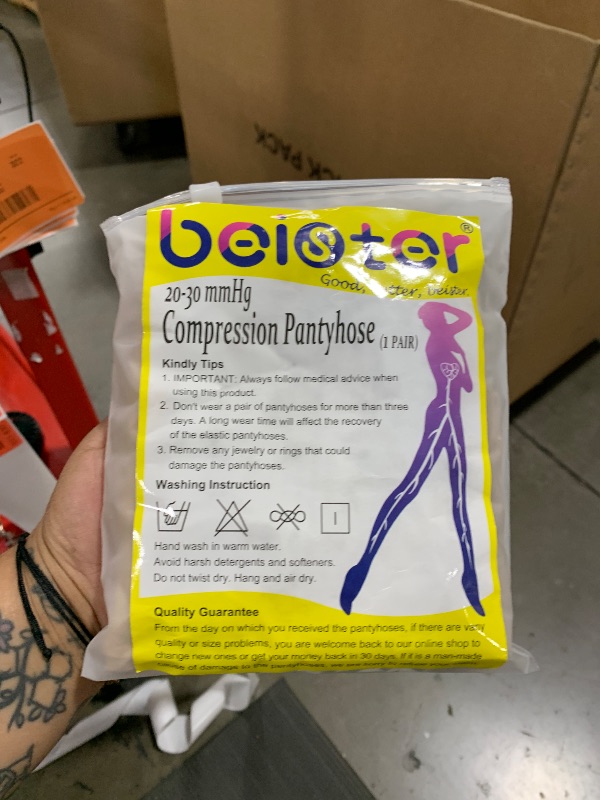 Photo 1 of beister Maternity Medical Compression Tights, 20-30mmHg Graduated Support Pregnancy Legging with Button Elastic Band & Abdominal Protection, Footless High Waist Compression Pantyhose for Varicosity