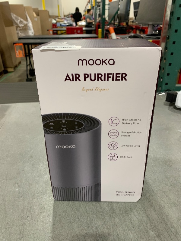 Photo 1 of Air Purifiers for Home Large Room Pets Up to 1300 Sq Ft, MOOKA H13 True HEPA Air Purifier Cleaner with 360° Air Inlet, Fragrance, 13dB Air Purifier for Bedroom Wildfire Smoke Pet Dust Pollen (Black)