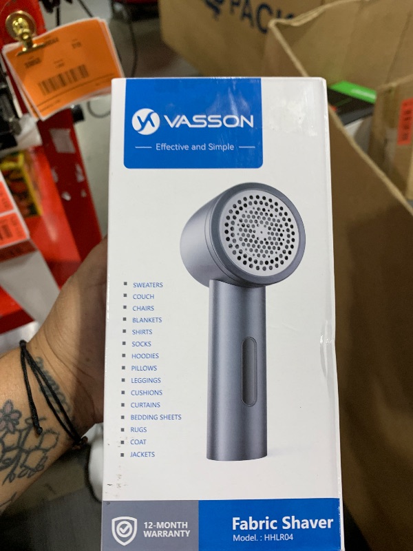 Photo 1 of VASSON Fabric Shaver, Electric Lint Remover Rechargeable, Lint Shaver, Sweater Shavers to Remove Pilling, Sweater Defuzzer, Depillers for Clothes, Furniture (Dark Grey)