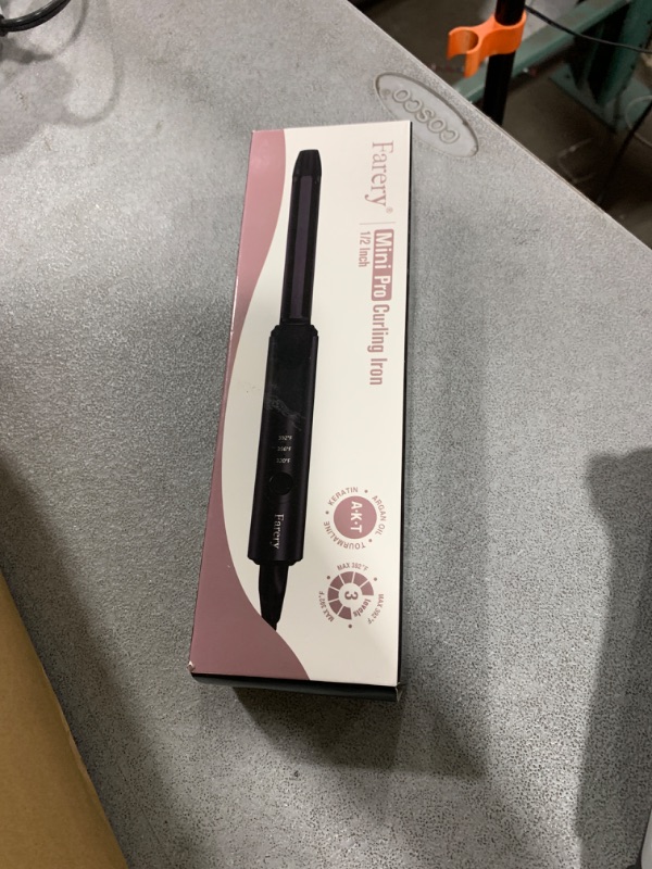 Photo 1 of FARERY 1/2 Inch Ceramic Mini Hair Curler with 3 Adjustable Temp, Dual Voltage, Travel Curling Iron for Short Hair, Infused with Keratin & Argan Oil, Storage Bag