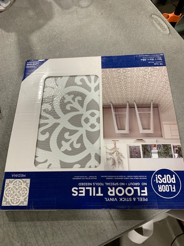 Photo 1 of FloorPops FP2942 Medina Peel & Stick Floor Tiles, Grey