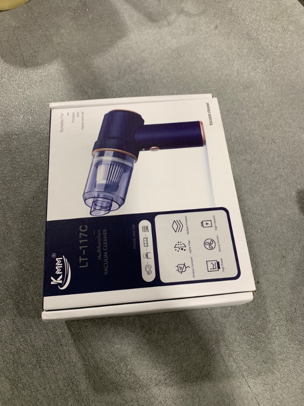 Photo 1 of KMM Handheld Car Vacuum Cleaner, 9000Pa Vacuum Cleaner and Air Duster, 120W High Power Hand Held Vacuum with LED Light and Multi-Nozzles for Car, Home, Office, Pet