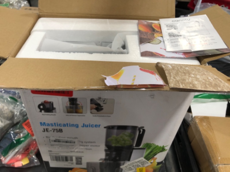 Photo 1 of Cold Press Juicer, 5.8" Wide Feed Chute Juice Extractor Machine with 400W, High Juice Yield, Slow Masticating Juicer for Whole Vegetables & Fruits, Premium Silver