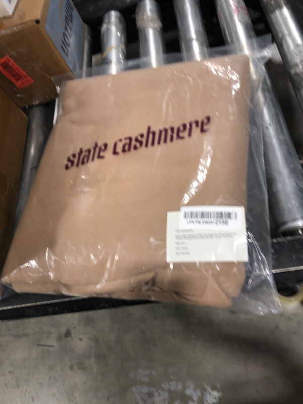 Photo 1 of State Cashmere Home Throw Blanket with Decorative Fringe 100% Pure Cashmere Ultra Soft Accent Blanket for Couch, Sofa & Bed (Camel, 60"x50")