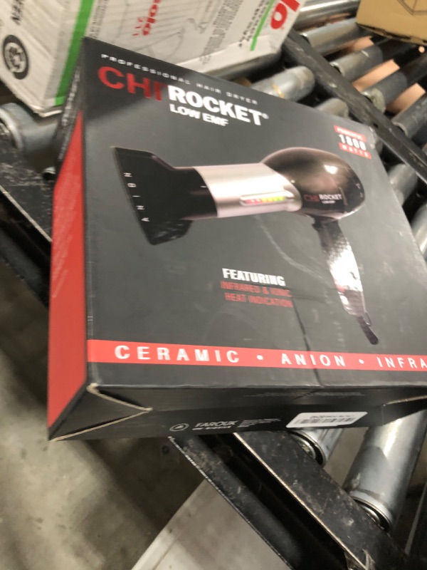Photo 1 of CHI Rocket Hair Dryer, Hair Dryer With Comb & Drying Nozzle Attachment, Quick-Drying For Shiny, Frizz-Free Hair, Lightweight & Low EMF