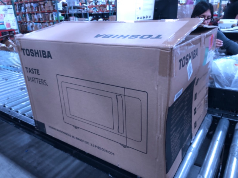 Photo 1 of Toshiba ML-EM62P(SS) Large Countertop Microwave with Smart Sensor, 6 Menus, Auto Defrost, ECO Mode, Mute Option & 16.5" Position Memory Turntable, 2.2 Cu Ft, 1200W, Stainless Steel