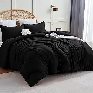 Photo 1 of Sleepdown Queen Size Comforter Set - Lightweight All Seasons Black and Grey Comforter Queen Size, Soft Breathable Microfiber Queen Comforter Set, Reversible Comforter Sets Queen Size Bed & Pillow Sha
