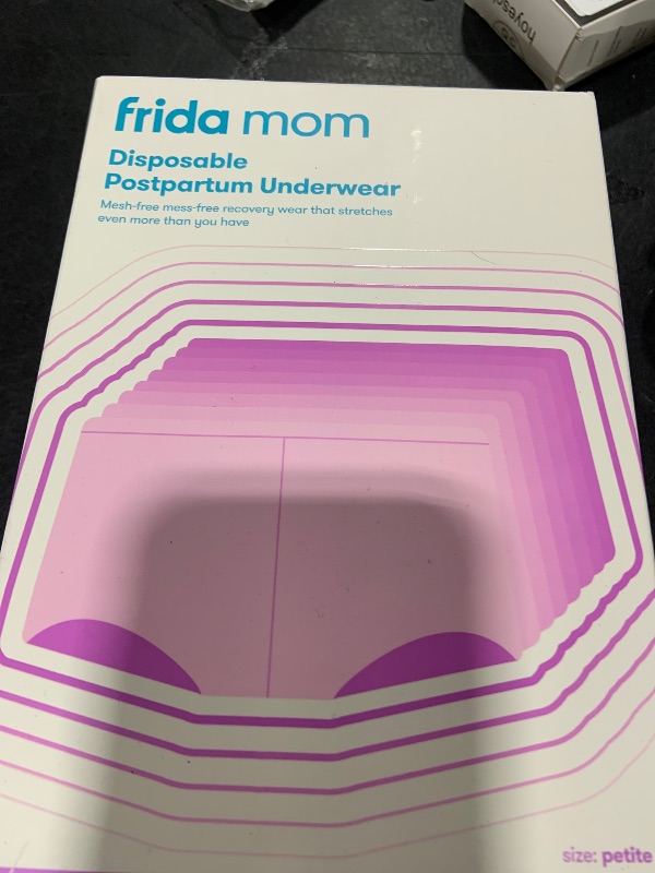 Photo 1 of Frida Mom Women's Postpartum Underwear, Disposable Boyshort Underwear, Seamless with Stretchy Support, Postpartum Essentials, Size Petite (Waist 23"-34" Stretched), 8 Count Feminine Care, Grey