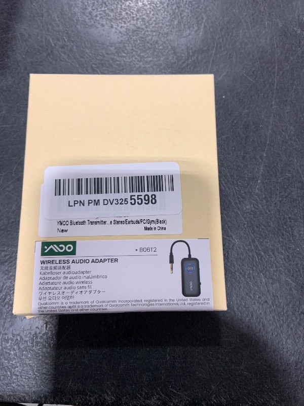 Photo 1 of YMOO Bluetooth 5.3 Transmitter Receiver for TV/Airplane to 2 Headphones, Wireless Audio Adapter with Aptx/Aptx-HD Low Latency (<40ms), Aux Connector for Home Stereo/Bluetooth Earbuds/PC/Gym