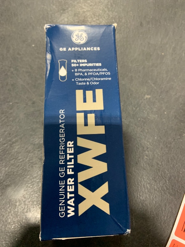 Photo 1 of GE XWFE Refrigerator Water Filter, Genuine Replacement Filter, Certified to Reduce Lead, Sulfur, and 50+ Other Impurities, Replace Every 6 Months for Best Results, Pack of 1
