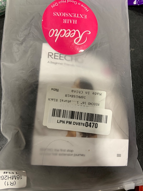 Photo 1 of REECHO 16" 1-Pack 3/4 Full Head Curly Wavy Clips in on Synthetic Hair Extensions HE008 Hairpieces for Women 5 Clips 3.9 Oz per Piece - Natural Black