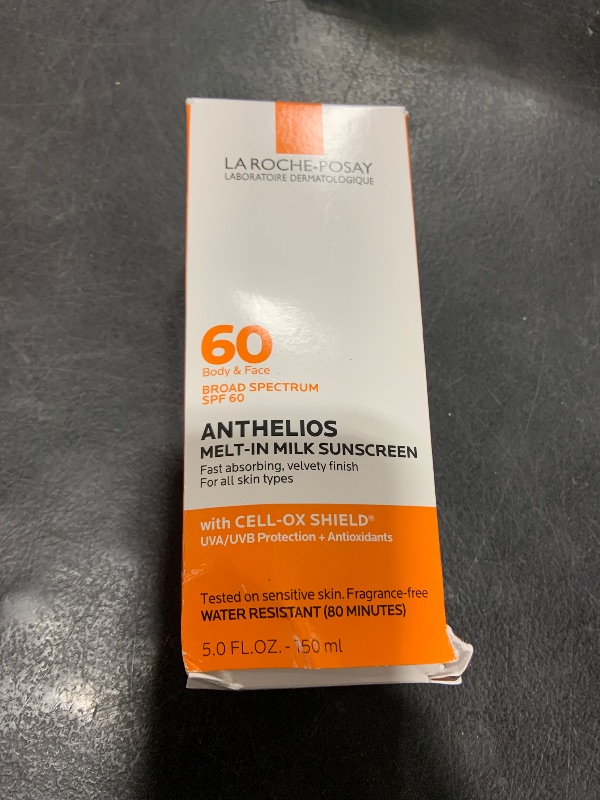 Photo 1 of La Roche-Posay Anthelios Melt-In Milk Sunscreen SPF 60, Sunscreen For Body & Face, Broad Spectrum SPF + Antioxidants, Oil Free, Lightweight & Fast Absorbing, Oxybenzone Free