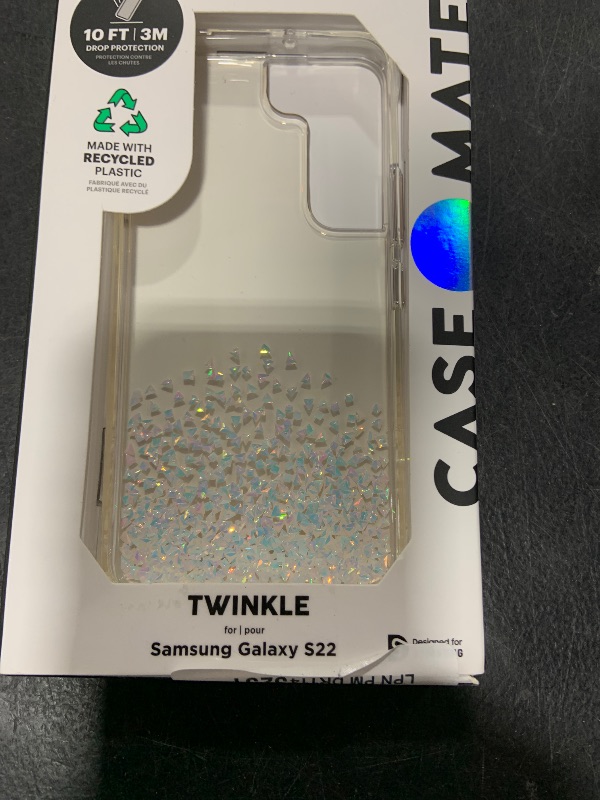 Photo 1 of Case-Mate - Twinkle Ombre - Case for Samsung Galaxy S22 - Reflective Foil Elements - 10 ft Drop Protection - 6.1 Inch - Stardust