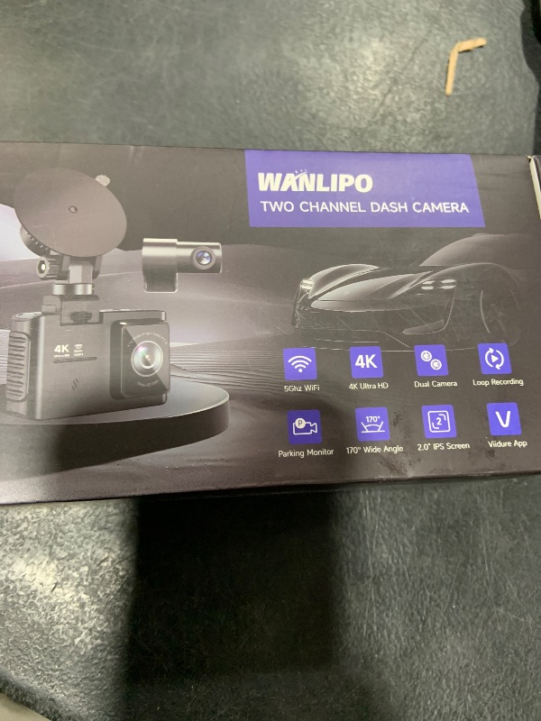 Photo 1 of Dash Cam Front and Rear: 4K Dual Channel Dash Cam - 5GHz WiFi, Dash Camera for Cars with 64GB Card, 2.0" IPS Screen, App Control, G-Sensor, Loop Recording, 170° Wide Angle, Night Vision, Parking Mode