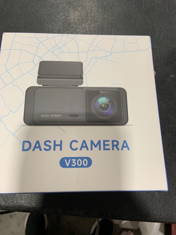 Photo 1 of Dash Cam 1296P Front Dashcam, V300 WiFi Dash Camera for Cars with App, Night Vision, Mini Hidden Single Car Camera, Loop Recording, 24H Parking Mode, Support 256GB Max, Black