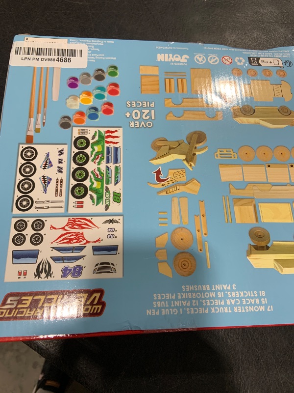 Photo 1 of JOYIN Kids Craft Kit Build & Paint Your Own Wooden Race Car Art & Craft Kit DIY Toy Make Your Own Car Truck Toy Construct and Paint Kit, Presents for Kids