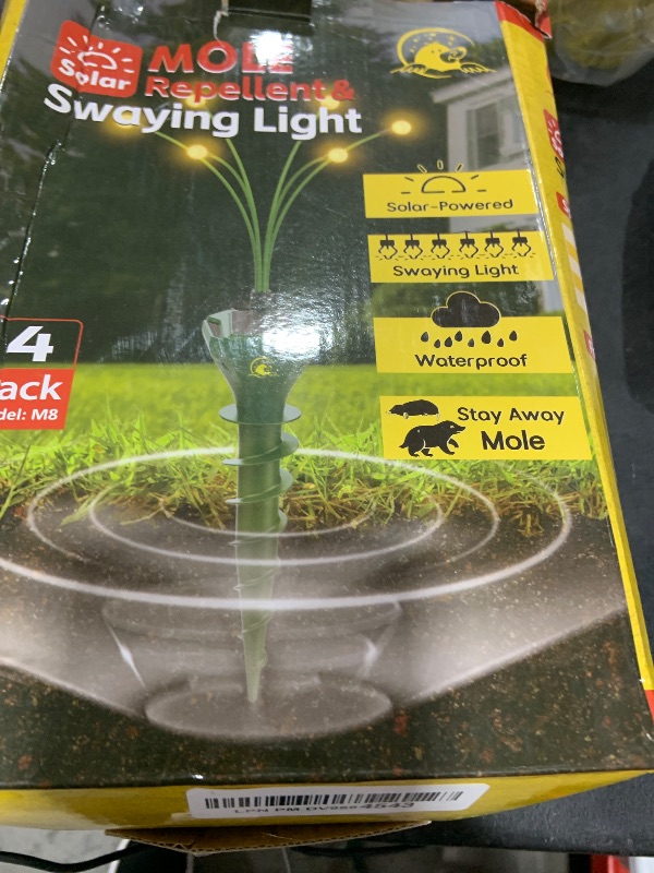 Photo 1 of 4 Packs Solar Mole Repellent with Garden Lights, Upgraded Gopher Deterrent for Lawns with USB Charging, Snake Vole Repeller Outdoor, Ultrasonic Pest Control for Snakes, Moles, Gophers, Groundhogs