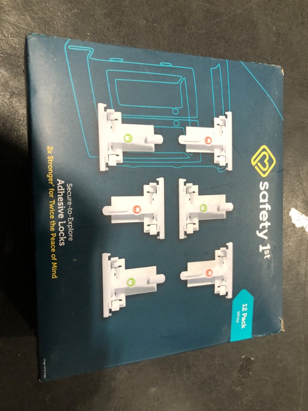Photo 1 of Safety 1st - Secure-to-Explore Adhesive Cabinet Locks Baby Proofing, Child Locks for Cabinets and Drawers (12 Locks), White