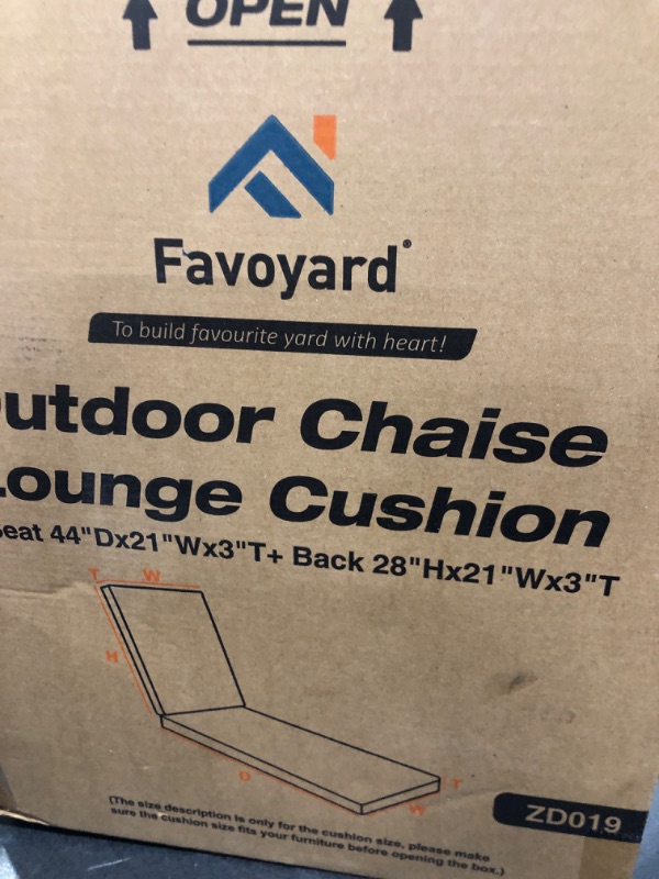 Photo 1 of Favoyard Chaise Lounge Cushions Outdoor 72 x 21 x3 Inch Waterproof & 3-Year Fade Resistant Outdoor Lounge Chair Cushions with Removable Cover, Ties and Hidden Zipper for Patio Pool Lounge Chairs