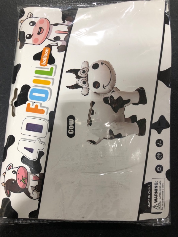 Photo 1 of 3pcs Cow Balloons Cow Print Balloons Huge Walking Cow Foil Balloon Farm Animal Balloons for Baby Shower Birthday Party Farm Animal Theme Party Decorations Supplies