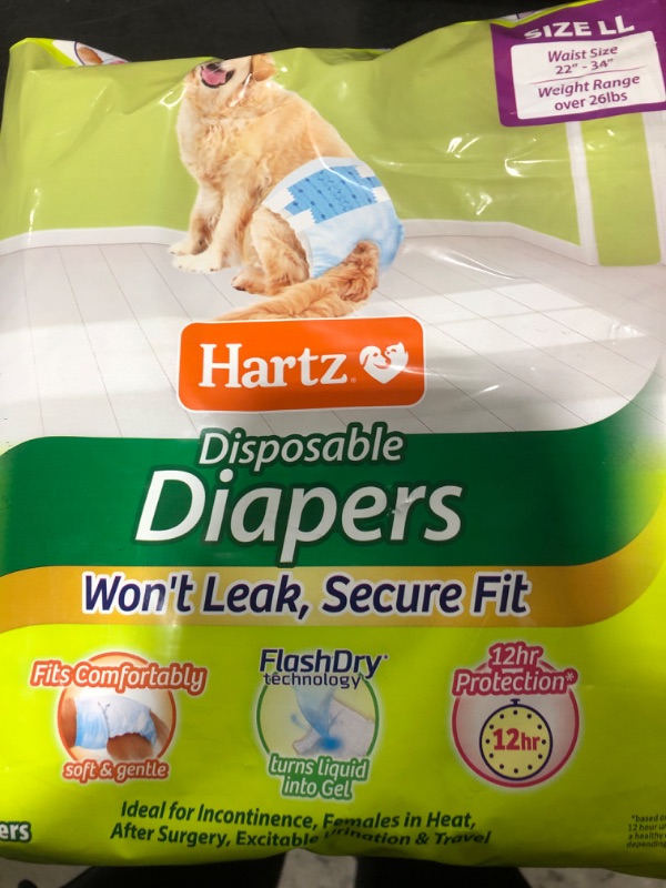 Photo 1 of New! Hartz® Comfitables® Disposable Dog Diapers, Size XL 5 count, Comfortable & Secure Fit, Easy to Put On, Super Absorbent Male and Female Diaper