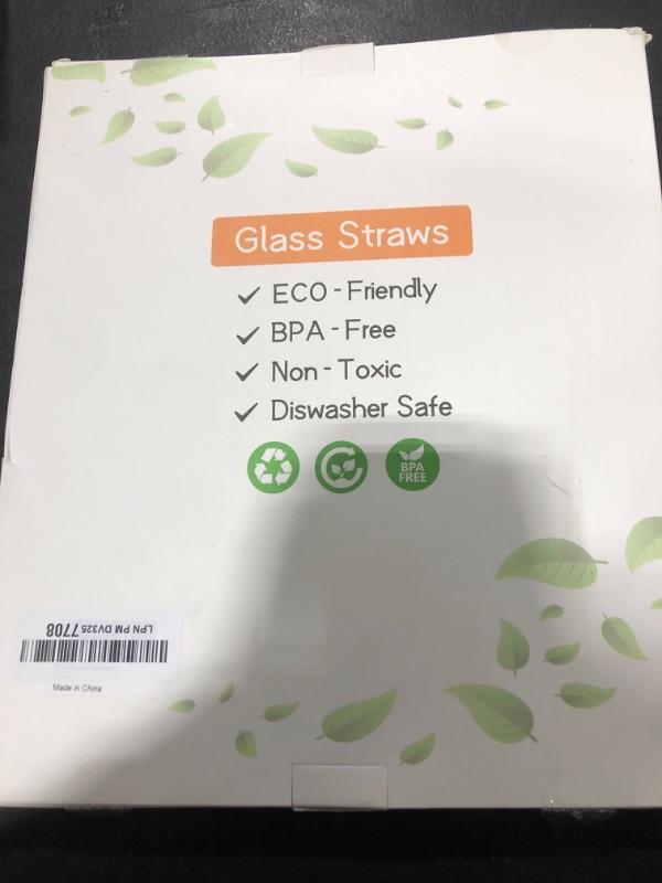 Photo 1 of [22 Pcs] Reusable Glass Straws Shatter Resistant - Size 12"x8mm,9"x8mm,6"x8mm Including 9 Straight and 9 Bent Clear Glass Straws with 4 Cleaning Brush for 20 30 40 oz Tumblers,Cocktail,Coffee,Juice