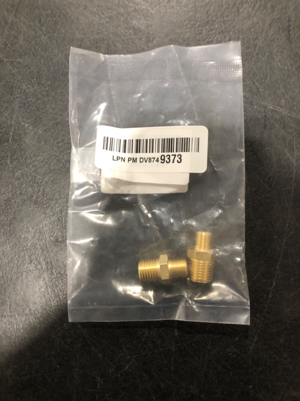 Photo 1 of 2PCS Brass Nipple Fitting 1/4" NPT x 1/8" NPT Male Hex Adapter by CX WONDERLAND