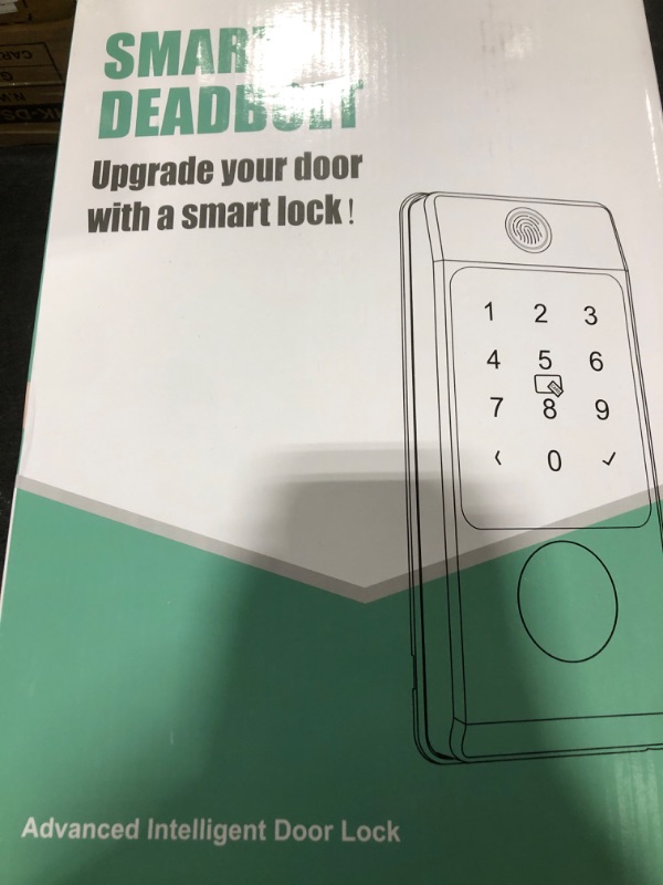 Photo 1 of WiFi Front Door Lock Set - Keyless Entry Locks Handle Set, Fingerprint Alexa - Smart Deadbolt Lock with Handle Latch - WiFi Access Bluetooth APP-Black